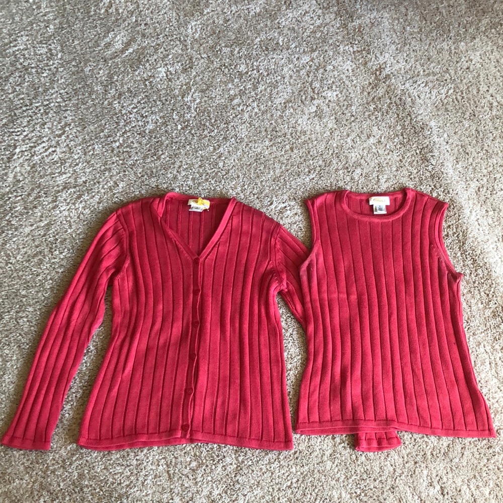 Talbots Knit Shell and Cardigan Set